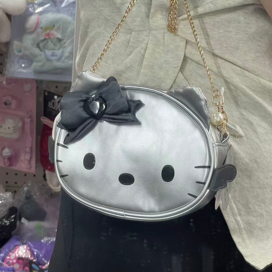 SANRIO | Hello Kitty Face-shaped Shoulder Bag 150×225×60mm (Grey Angel)