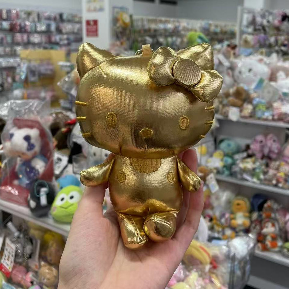SANRIO x Avail | Hello Kitty 50th Anniversary Mascot Holder Plush Keychain 14 x 12cm (Golden)