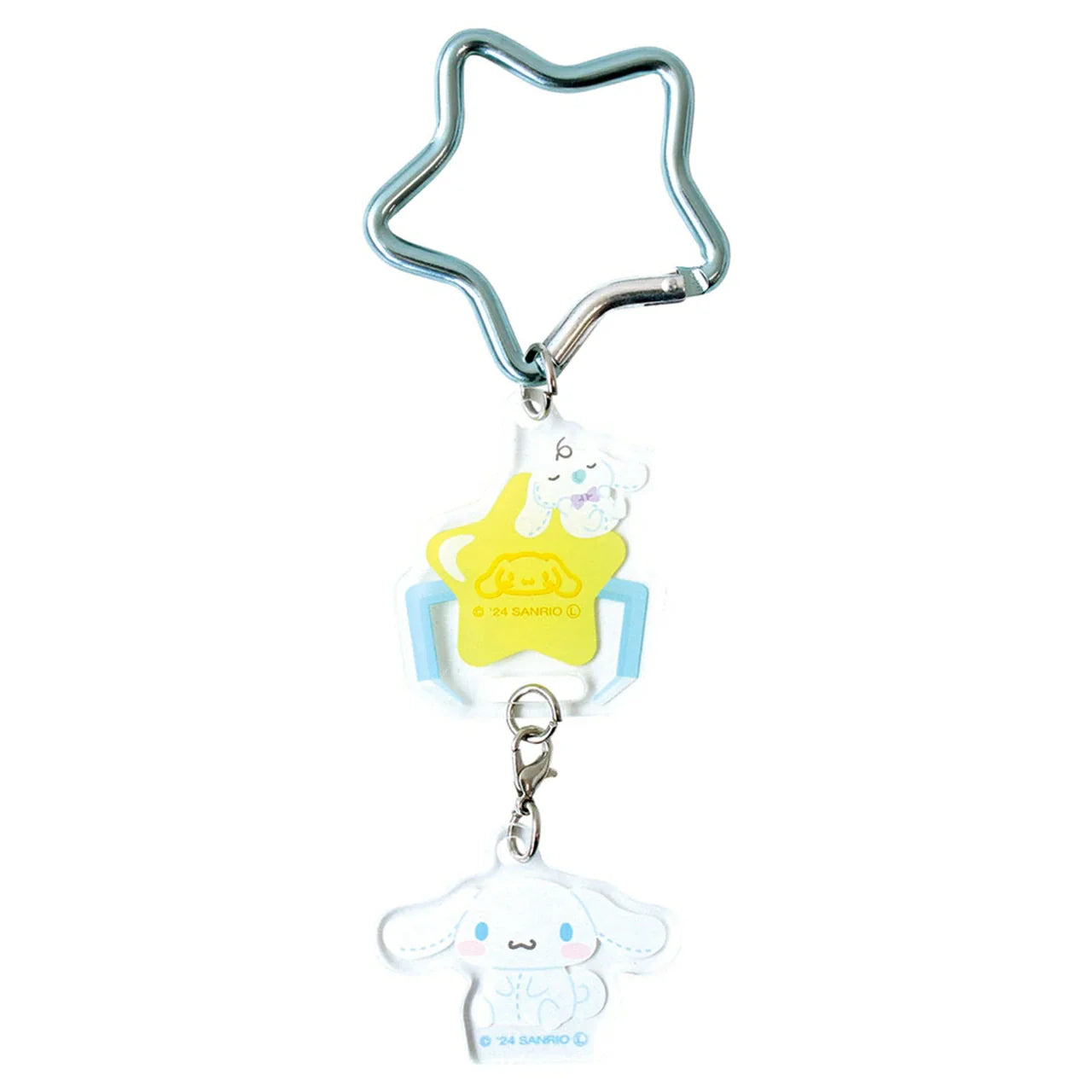 SANRIO | Swinging Acrylic Keychain with Star Carabiner 41×47×3mm (Cinnamoroll)