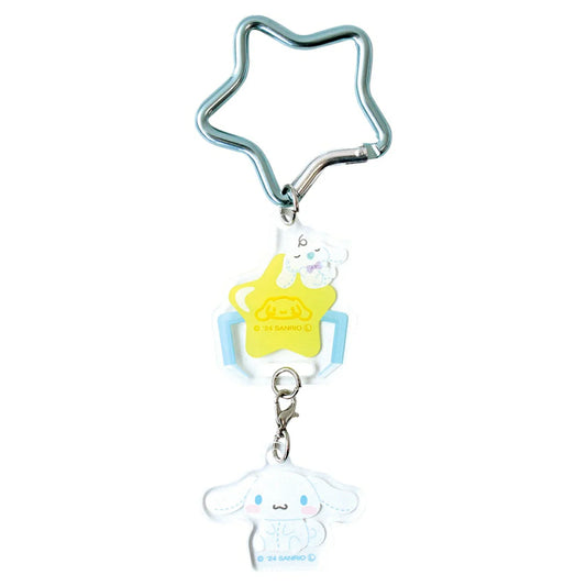 SANRIO | Swinging Acrylic Keychain with Star Carabiner 41×47×3mm (Cinnamoroll)
