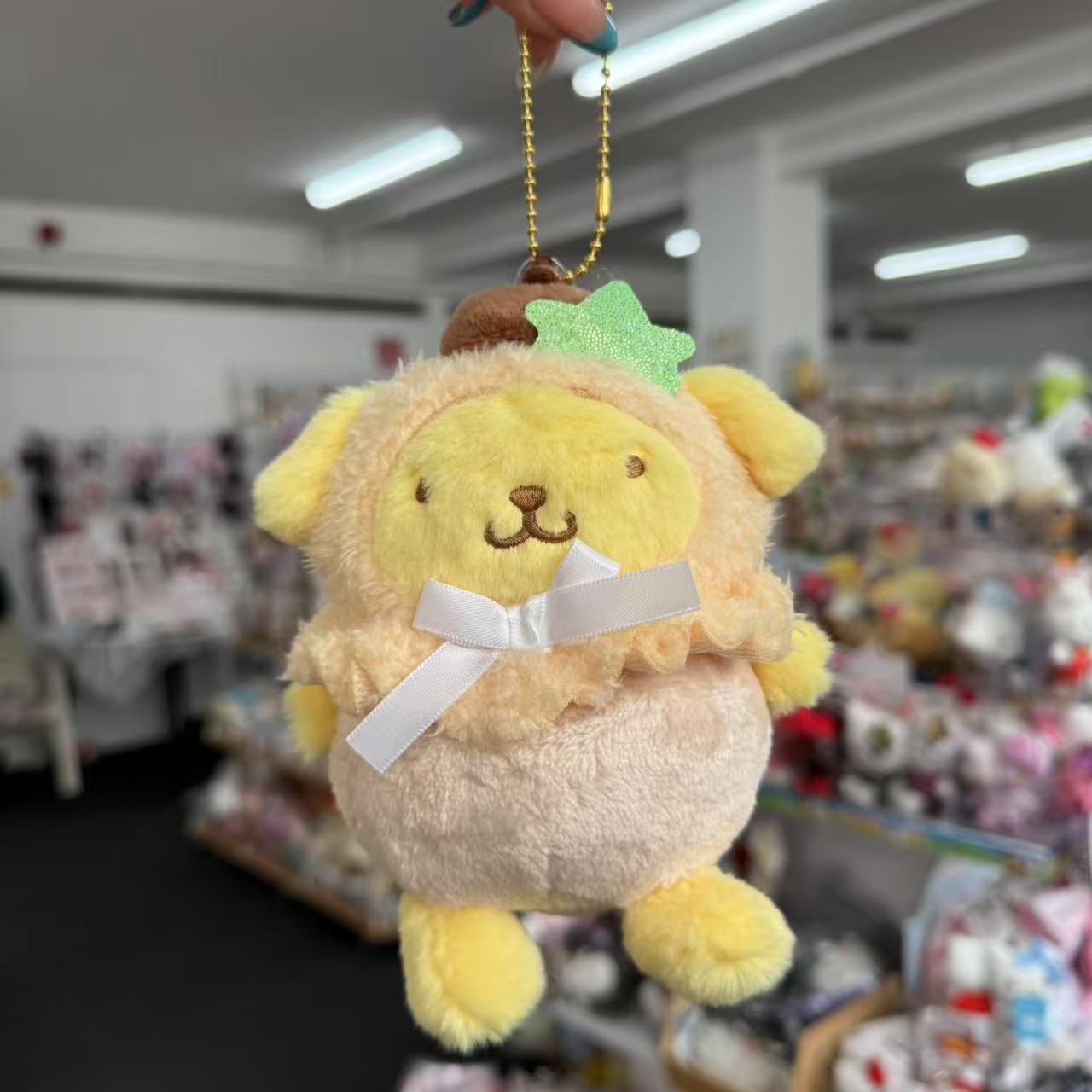SANRIO | Pastel Fruit Hat Mascot Holder Plush Keychain 3 x 4.5 x 3cm (PomPom Purin)