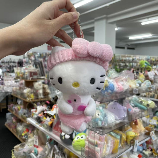 SANRIO x Avail | Hello Kitty 50th Anniversary Mascot Holder Plush Keychain 14 x 12cm (Hot Spring)