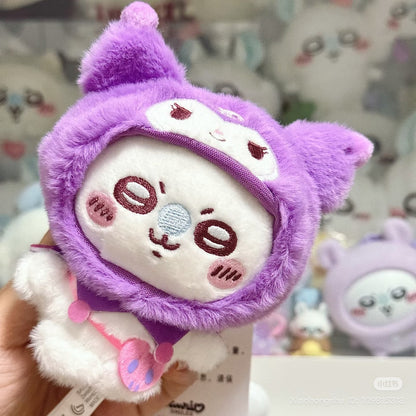 SANRIO x CHIIKAWA | Kuromi Momonga Mascot Holder Bag Charm Plush Keychain 10×6×12.5cm