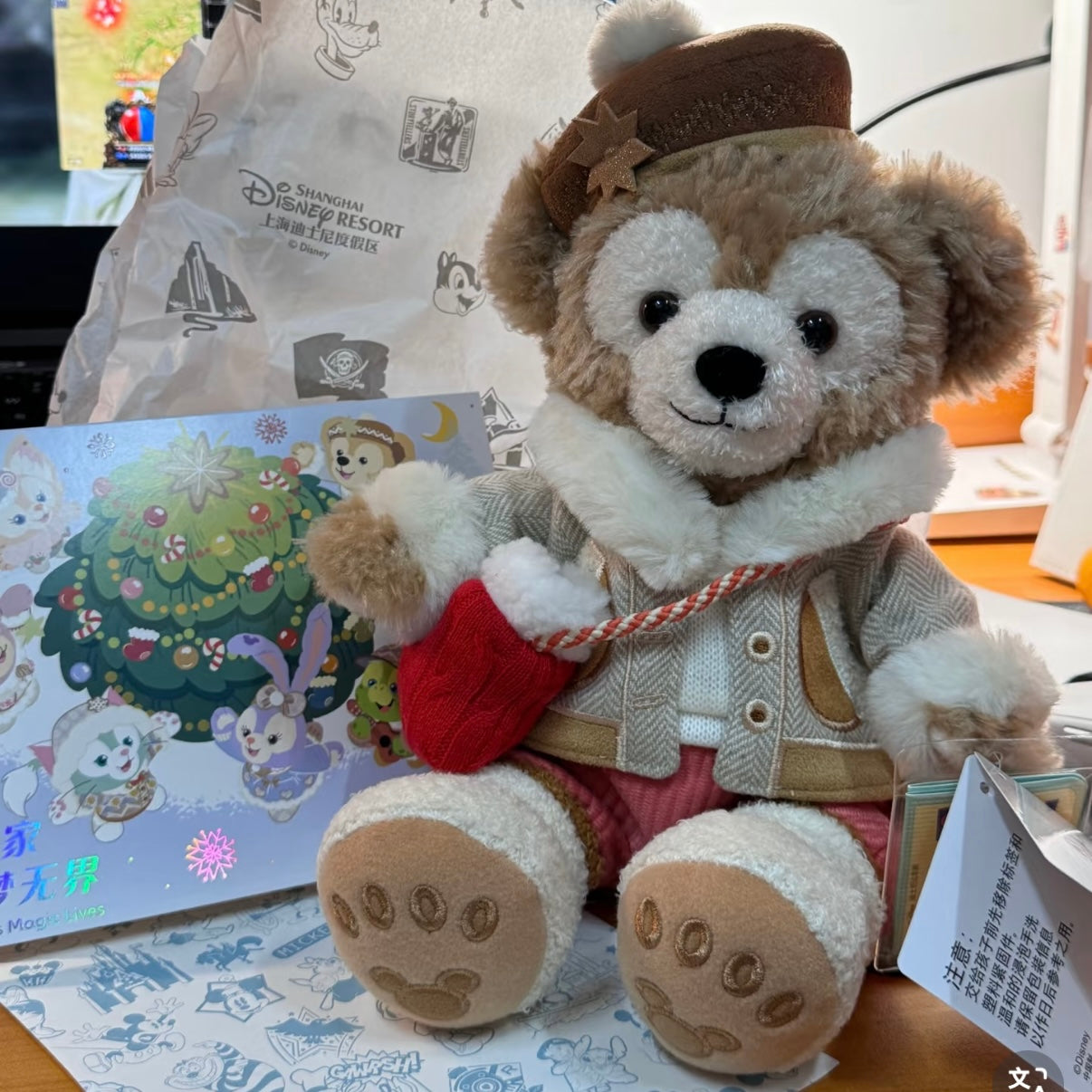 DISNEY | SHANG HAI DisneyLand Duffy Plush Toy Doll SS (Duffy and Friends Winter Collection)