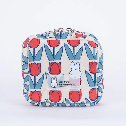 MIFFY x HEMING’S | Quilted Square Pouch 120 x 110 x 50mm (Tulip)