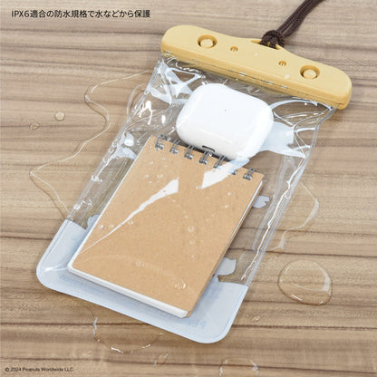 Peanuts | Snoopy Gourmandise Waterproof Pouch H216Mm×W121Mm×D12Mm 史努比 可斜挎手机/电子产品/小物品 防水袋/保护套 Yellow