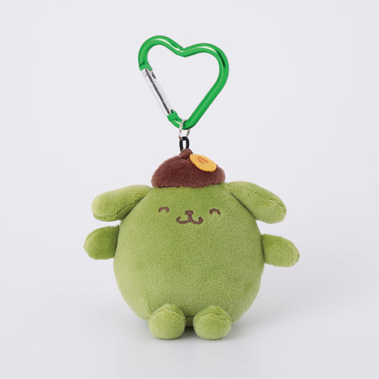 SANRIO x Kthings| Pompompurin Pom Pom Purin Mascot Holder Plush Keychain Bag Charm with Heart Carabiner 60mm Approx. (Relaxing Matcha)