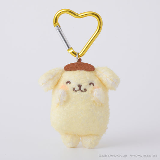 SANRIO | Pompompurin Fluffy Mini Mini Mascot Holder Plush Keychain 75mm (Cheek Squeeze)