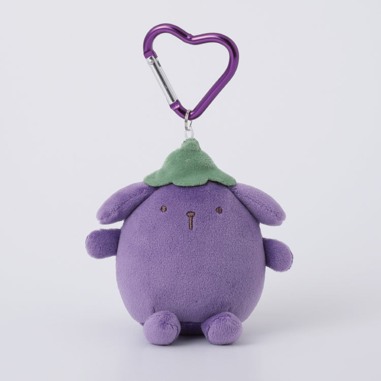 SANRIO x Kthings| Pompompurin Pom Pom Purin Mascot Holder Plush Keychain Bag Charm with Heart Carabiner 60mm Approx. (Relaxed Eggplant)
