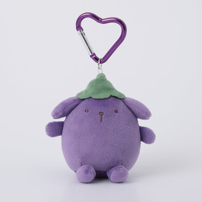 SANRIO x Kthings| Pompompurin Pom Pom Purin Mascot Holder Plush Keychain Bag Charm with Heart Carabiner 60mm Approx. (Relaxed Eggplant)