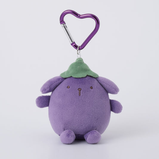 SANRIO x Kthings| Pompompurin Pom Pom Purin Mascot Holder Plush Keychain Bag Charm with Heart Carabiner 60mm Approx. (Relaxed Eggplant)