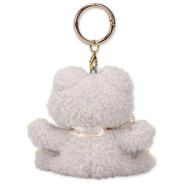 Pickles The Frog | Carabiner Plush Keychain Mascot Holder H9×W9.5×D5.5Cm (Smile Hop Gray Yellow)