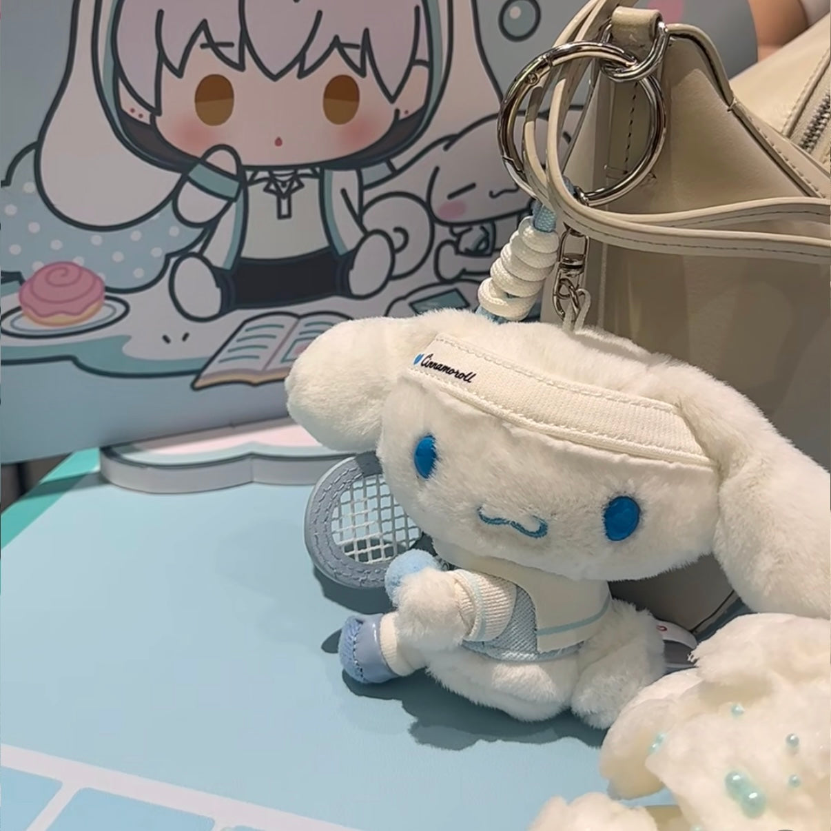 SANRIO CHN | Cinnamoroll Mascot Holder Bag Charm Plush Keychain (Tennis)