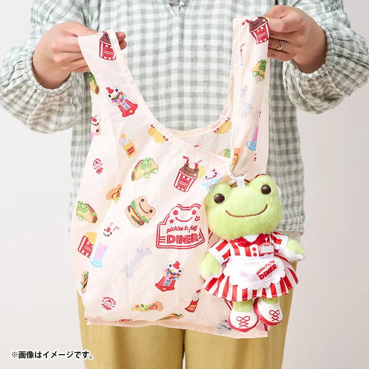 Pickles the Frog | Mascot Holder Bag Charm & Eco Shopping Tote Bag (Retro Diner)