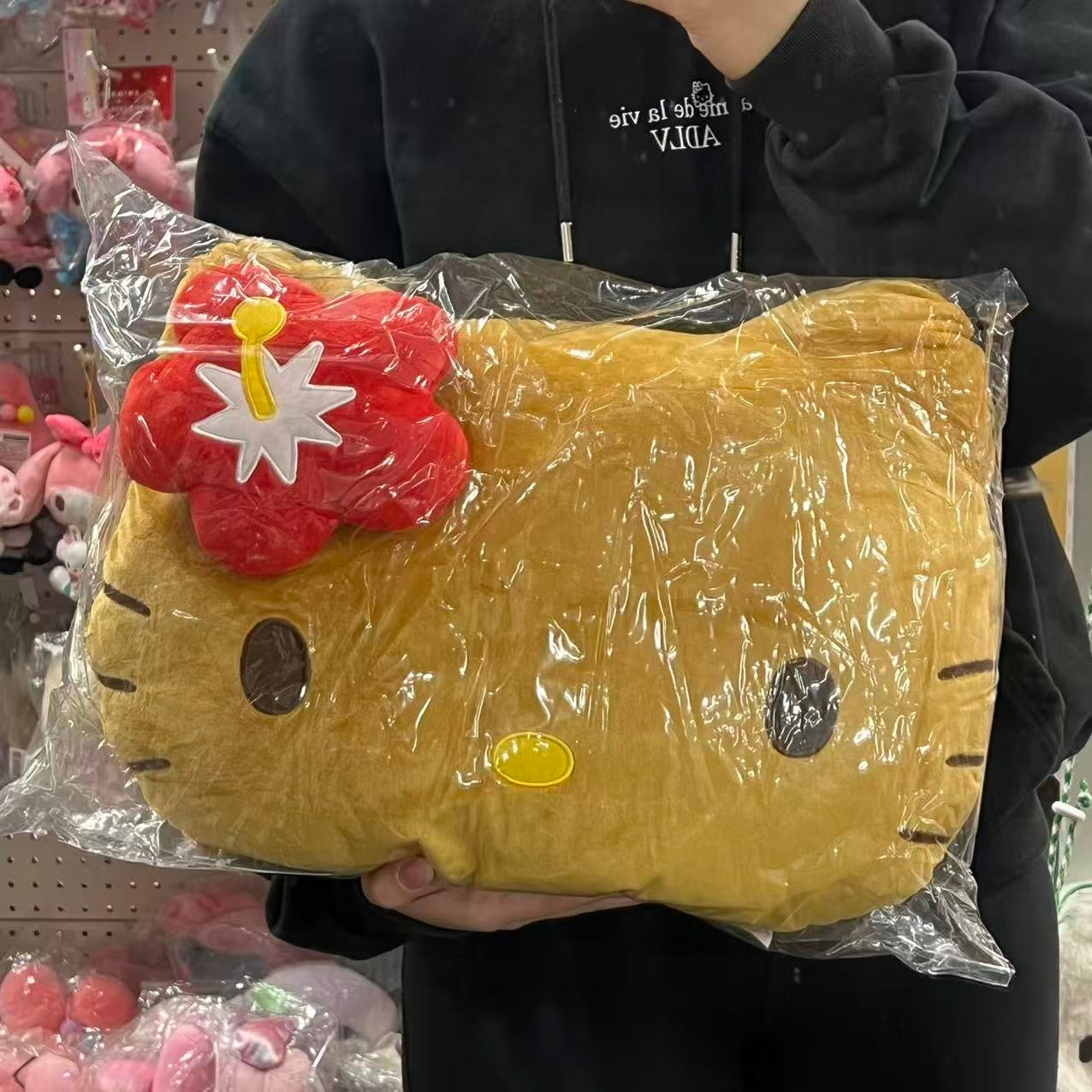 SANRIO | Hello Kitty Red Die cut Cushion Plush 430×330×110mm (Tan Swimsuit Party)