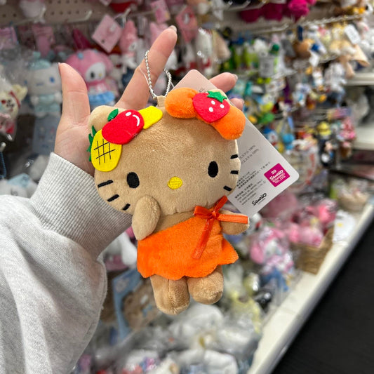 Sanrio X Avail | Tan Hello Kitty 50Th Anniversary Mascot Holder Plush Keychain (Fruit)
