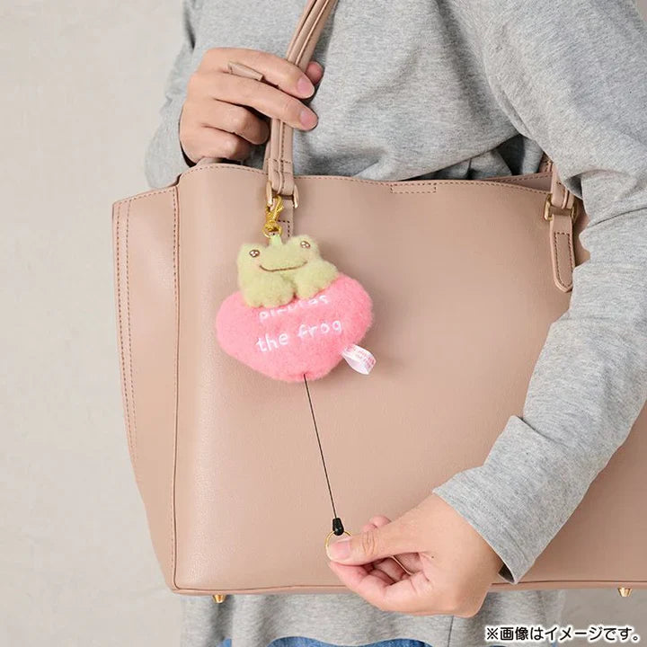 Pickles the Frog | Reel Plush Keychain Bag Charm 130×80×40mm (Smile Heart)