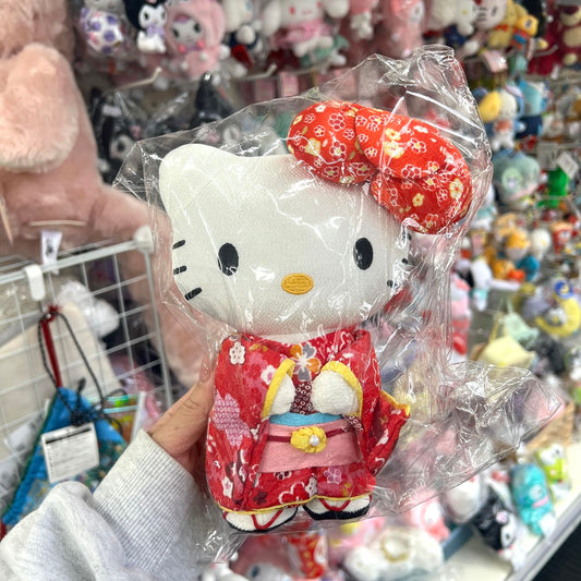 Sanrio | Hello Kitty Plush Doll (M) 日本三丽鸥 凯蒂猫 和服公仔/玩偶 Red