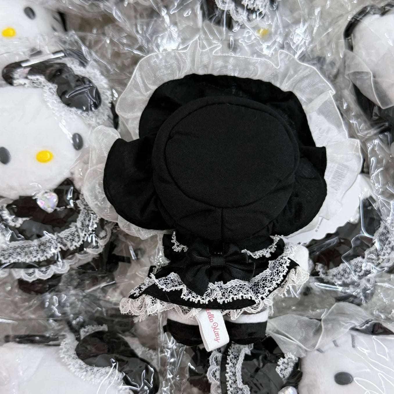 SANRIO | Hello Kitty Lolita Black Plush Mascot Keychain Bag Charm H120×W85×D65mm Vol.2 (Lovely Frill Ver.)
