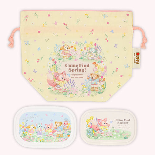 Disney | Drawstring Pouch & Lunch Box Set Of 3 (Come Find Spring!) 东京迪士尼 抽绳束口袋 + 饭盒两个套装 共三件（春日系列）