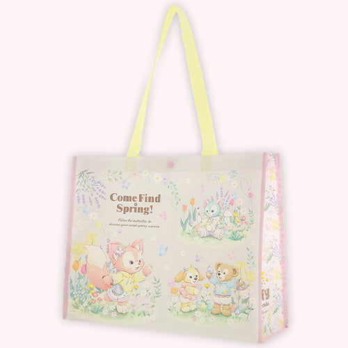 【Pick Up Only】Disney | Shopping Bag 35×45×14Cm (Come Find Spring!) 东京迪士尼 编织购物袋/蛇皮袋/按扣（春日系列）
