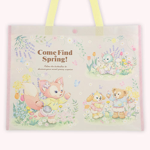 【Pick Up Only】Disney | Shopping Bag 35×45×14Cm (Come Find Spring!) 东京迪士尼 编织购物袋/蛇皮袋/按扣（春日系列）