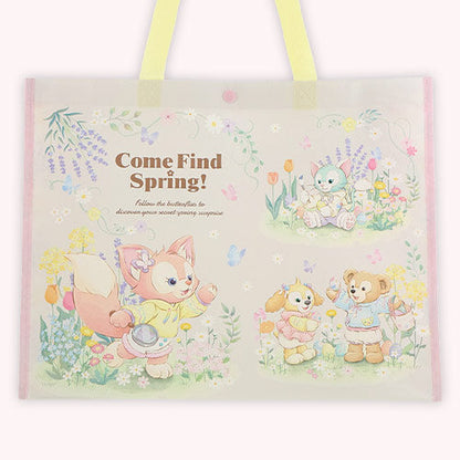 【Pick Up Only】Disney | Shopping Bag 35×45×14Cm (Come Find Spring!) 东京迪士尼 编织购物袋/蛇皮袋/按扣（春日系列）