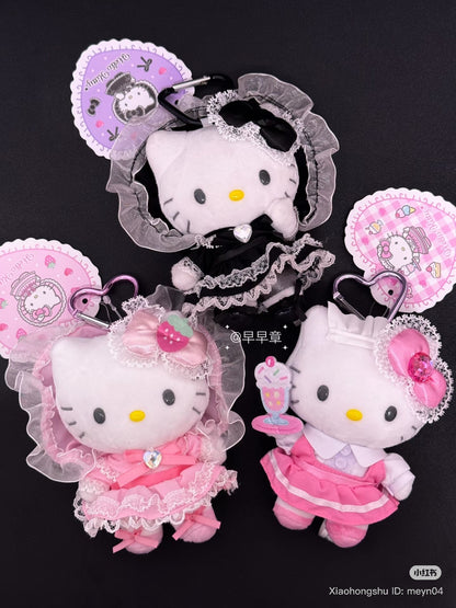 SANRIO | Hello Kitty Lolita Red Plush Mascot Keychain Bag Charm H120×W85×D65mm Vol.2 (Lovely Frill Ver.)