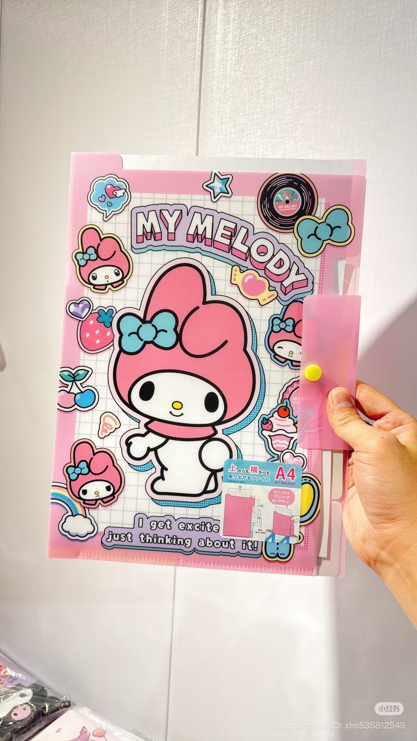 SANRIO | My Melody A4 Pocket File with Top and Side Access 225 x 315 mm