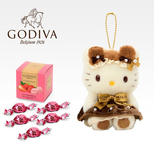 Godiva x Sanrio | Hello Kitty Plush Keychain & Strawberry Chocolate