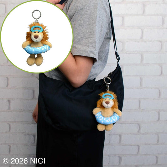 NICI Lion Beanbag Plush Keyring 100mm (Watermelon Swim Ring)