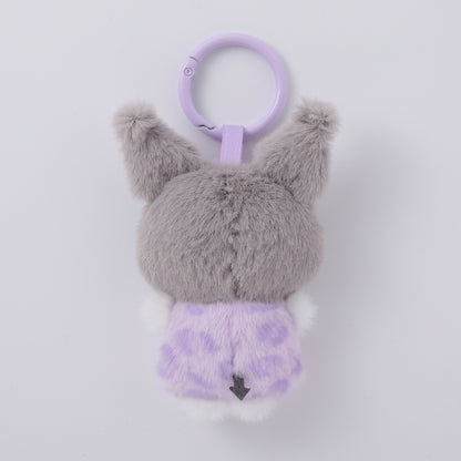 SANRIO | Kuromi Leopard Print Heart Fluffy Chibi Friends Mini Mascot 70mm Approx.