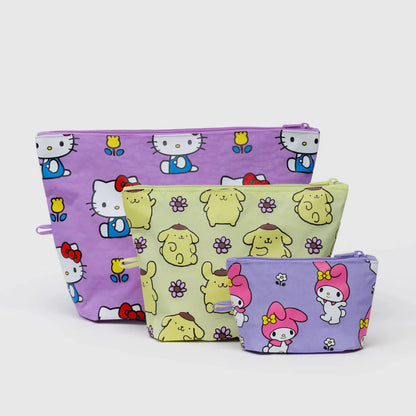 Baggu Go Pouch Set (Hello Kitty and Friends Florals)