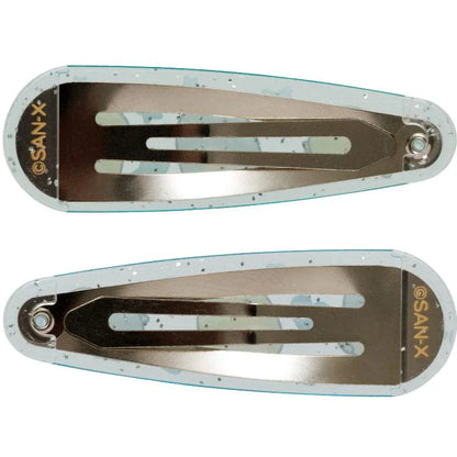 SAN-X | Sumikko Gurashi Penguin ? & Tokage Lizard Hair Clip HairPin Set of Two Clear Different Colors with Glitter 20 x