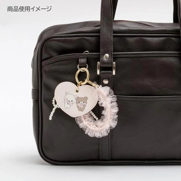 SAN-X | Chairoikoguma & Korilakkuma Tulle Ribbon Pink Mascot Bag Charm 165×130mm (Makeup Rilakkuma)