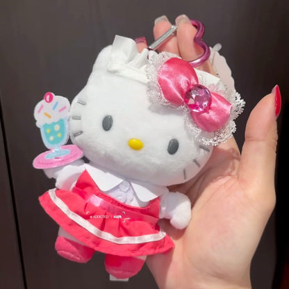 SANRIO | Hello Kitty Lolita Red Plush Mascot Keychain Bag Charm H120×W85×D65mm Vol.2 (Lovely Frill Ver.)
