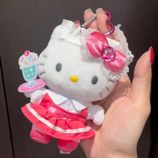 SANRIO | Hello Kitty Lolita Red Plush Mascot Keychain Bag Charm H120×W85×D65mm Vol.2 (Lovely Frill Ver.)