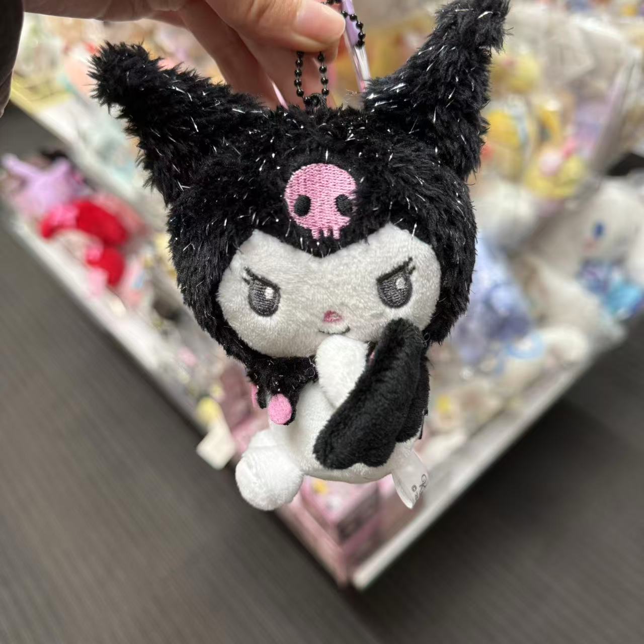 SANRIO | Kuromi - Black Sitting Mascot Holder / Plush Keychain / Bag Charm H110 x W127 x D73mm (Angel and Devil Serie)