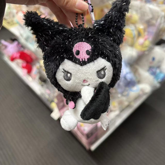 SANRIO | Kuromi - Black Sitting Mascot Holder / Plush Keychain / Bag Charm H110 x W127 x D73mm (Angel and Devil Serie)