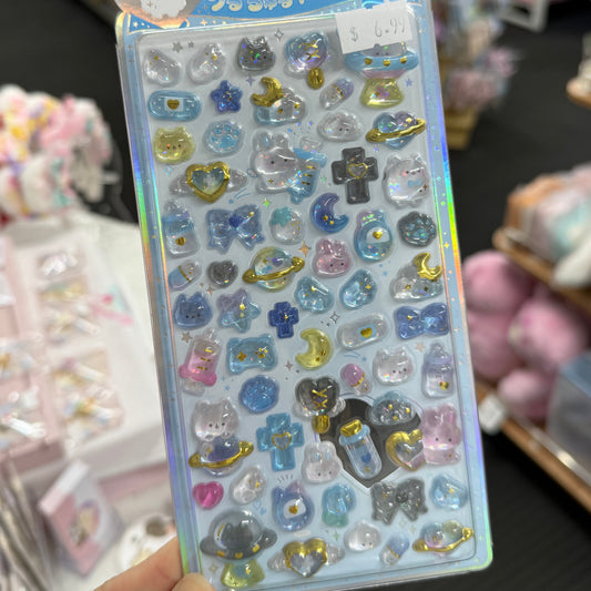 CRUX | 3D Puffy Stickers Die-cut Pop Seal H200×W95×D7mm (Blue)