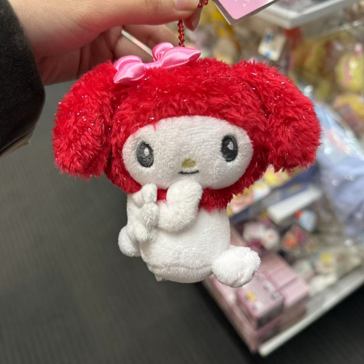 SANRIO | My Melody - Red Sitting Mascot Holder / Plush Keychain / Bag Charm H110 x W127 x D73mm (Angel and Devil Serie)