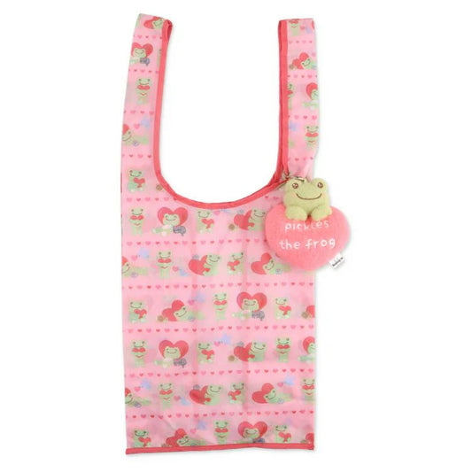 Pickles the Frog | Eco Shopping Tote Bag 720×290mm & Bag Charm 145×130×50mm (Smile Heart)