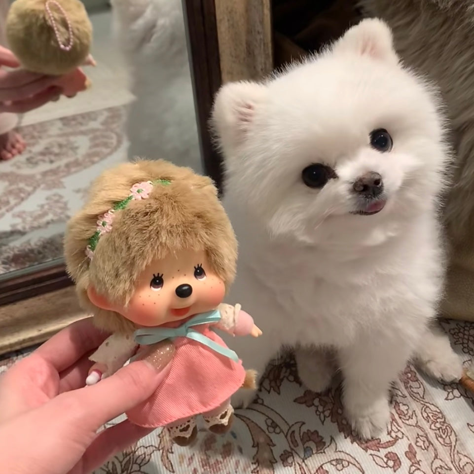 Monchhichi | Sugar Brown Mascot  Holder Bag Charm Keychain 130mm Approx. (Big Head)
