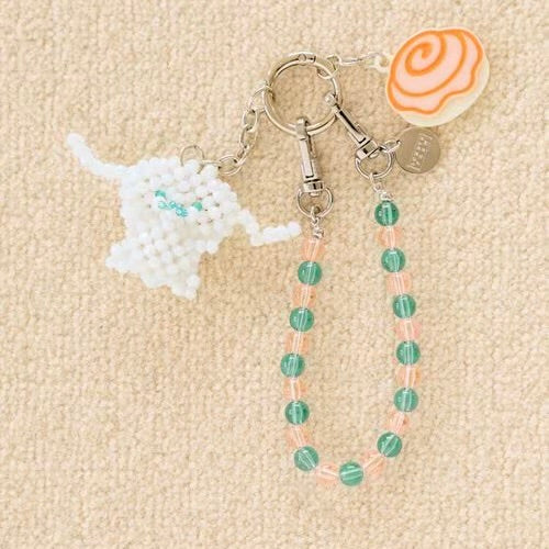 Me% x Sanrio Cinnamoroll | Beaded Keychains Bag Charm 14.5cm Approx.