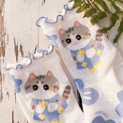 Mewji♡ Cat Socks Set 3 Pieces (Spring&Summer) Free Size 23-26Cm
