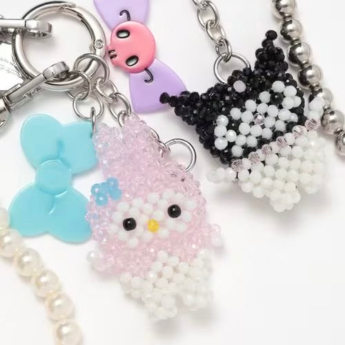 Me% x My Melody | Beaded Keychains Bag Charm 14.5cm Approx.