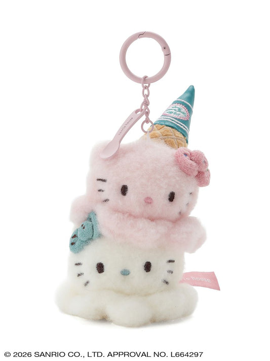 Sanrio House | Hello Kitty Plush Charm Mascot Holder 135x65mm  (ICE CREAM SHOP)