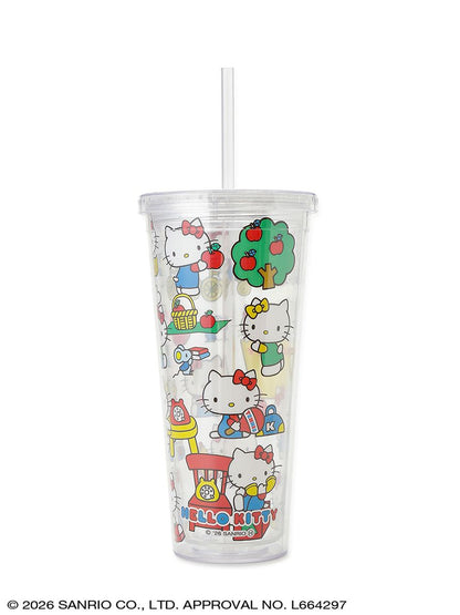SANRIO HOUSE | Hello Kitty Clear Tumblers with Straw 600ml