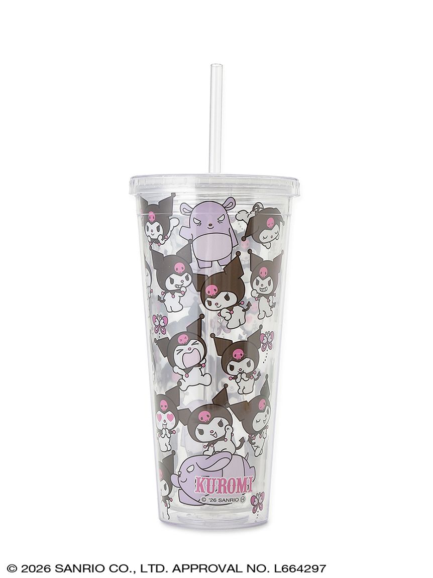 SANRIO HOUSE | Kuromi Clear Tumblers with Straw 600ml