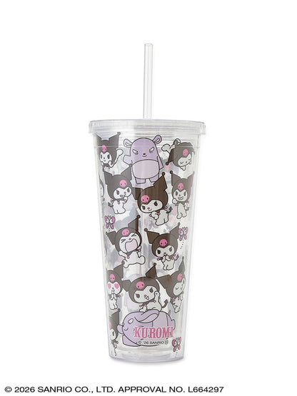 SANRIO HOUSE | Kuromi Clear Tumblers with Straw 600ml